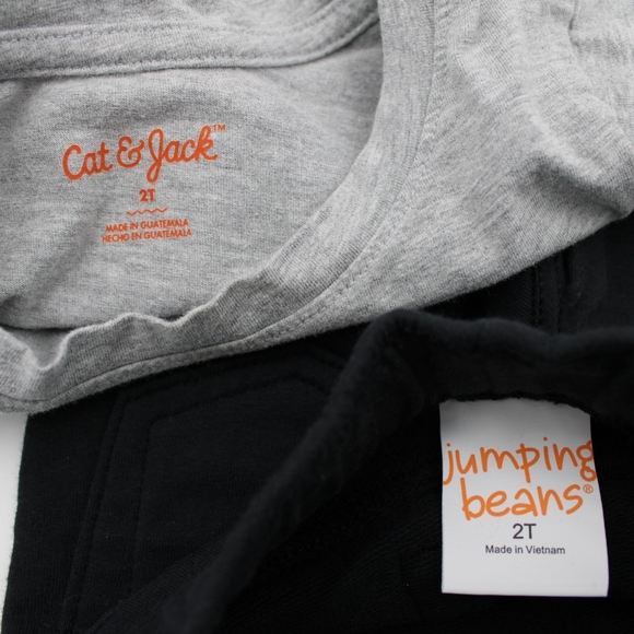 3pc Girls 2T Clothing Bundle – Cat & Jack Blue, Black Skinny Pants, Grey Tee - Picture 3 of 7